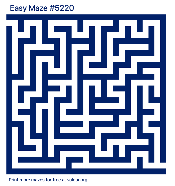 Free Printable Easy Maze number 5220