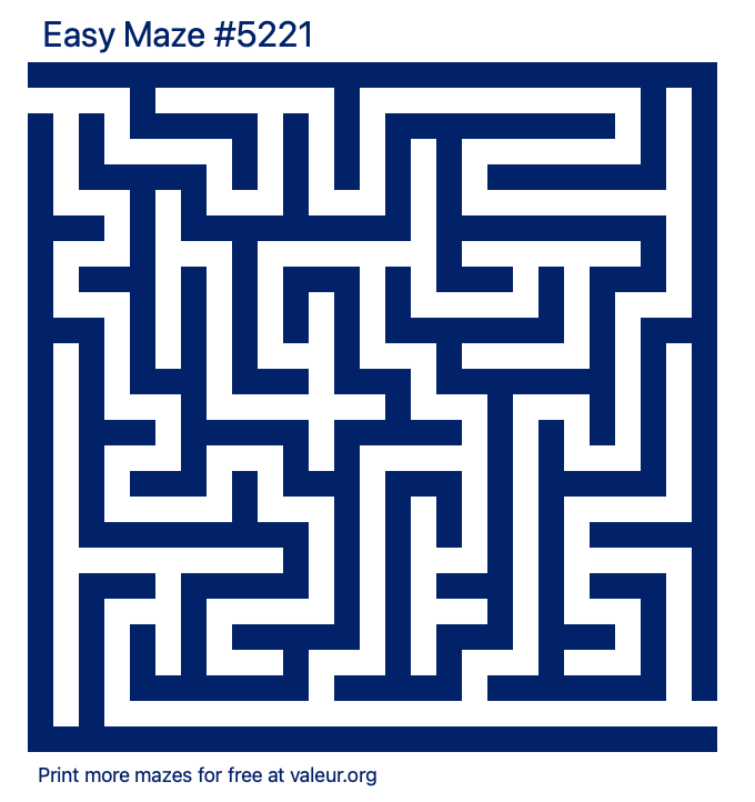 Free Printable Easy Maze number 5221