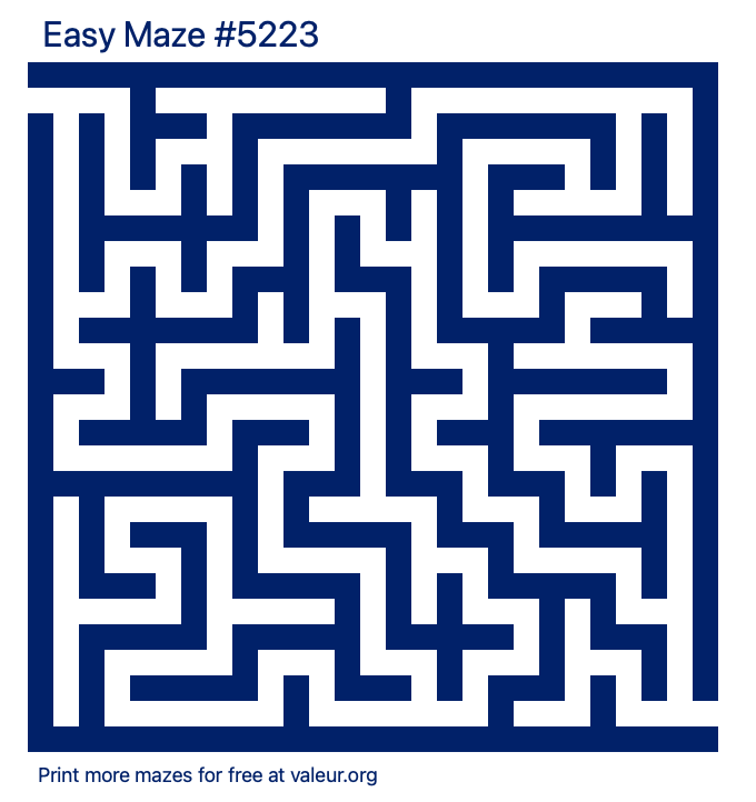 Free Printable Easy Maze number 5223