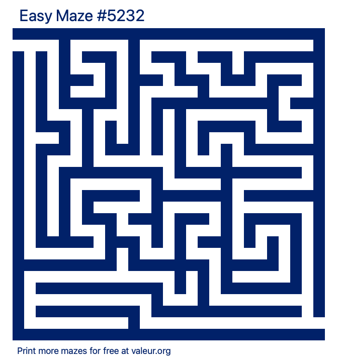 Free Printable Easy Maze number 5232