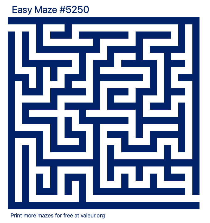 Free Printable Easy Maze number 5250