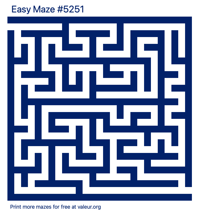 Free Printable Easy Maze number 5251