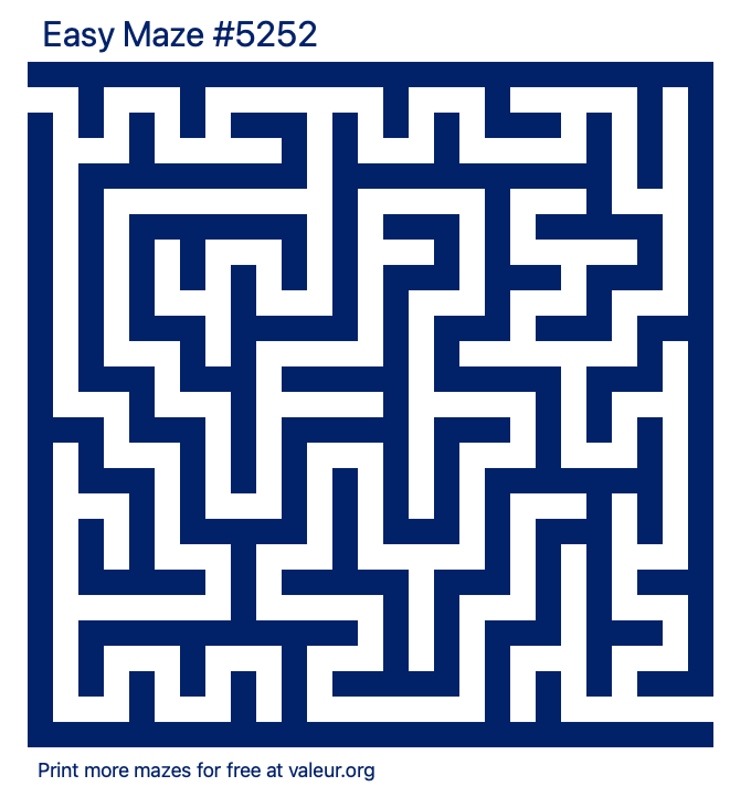 Free Printable Easy Maze number 5252