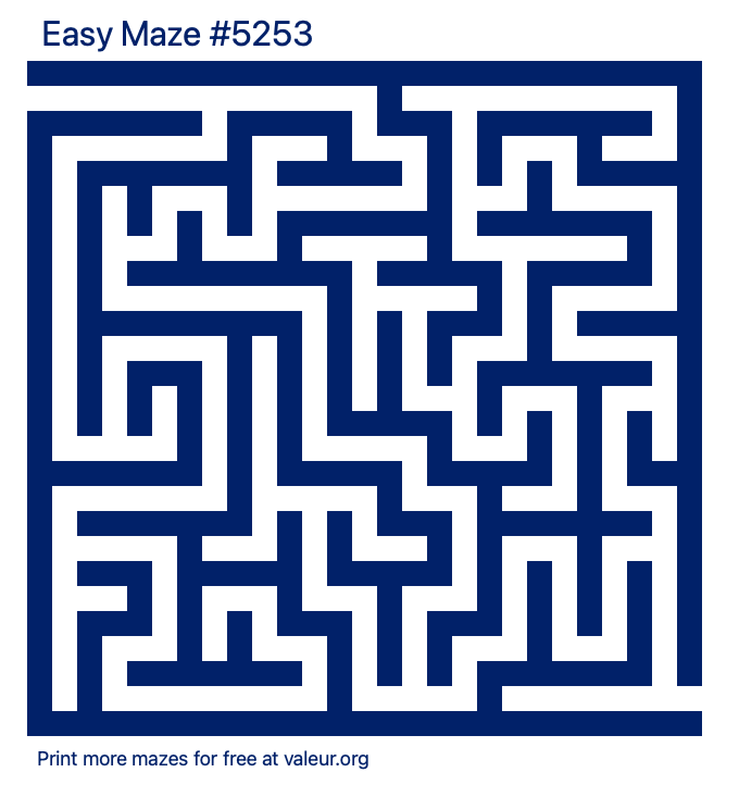 Free Printable Easy Maze number 5253