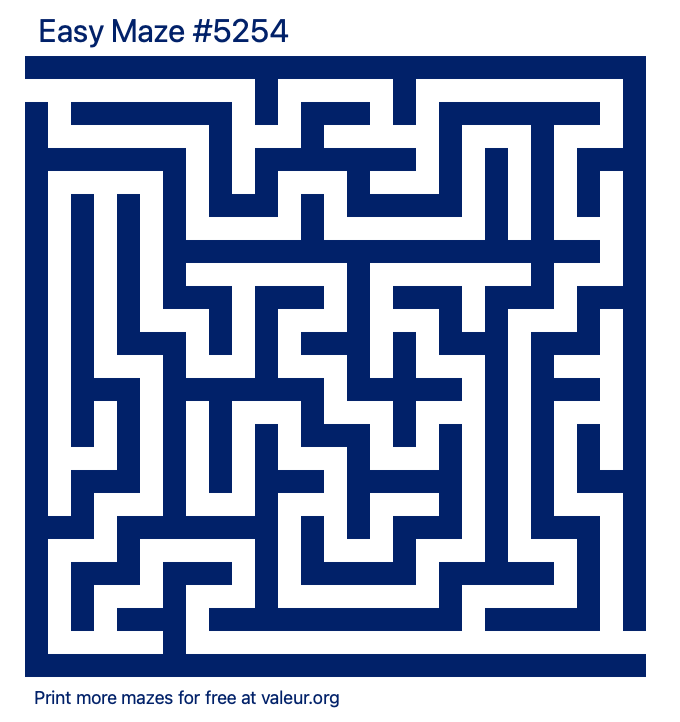 Free Printable Easy Maze number 5254