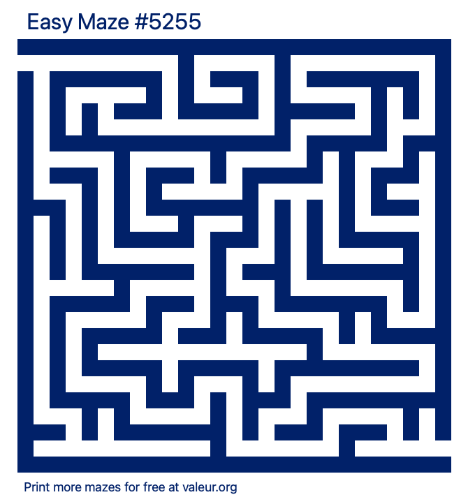 Free Printable Easy Maze number 5255