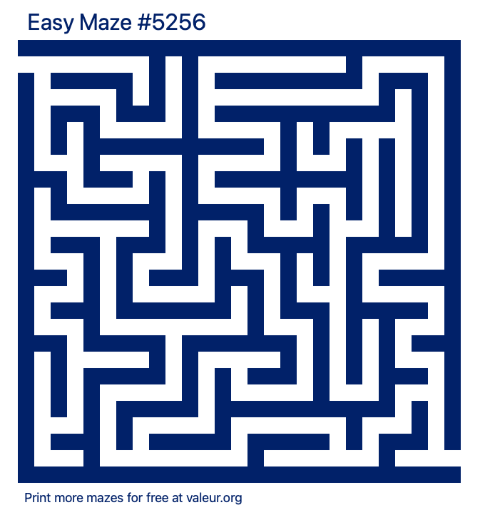 Free Printable Easy Maze number 5256