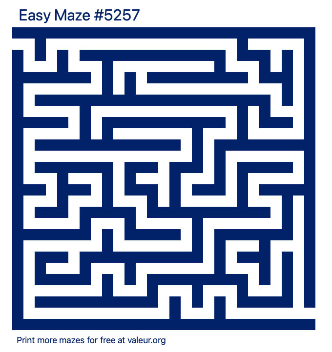 Free Printable Easy Maze number 5257