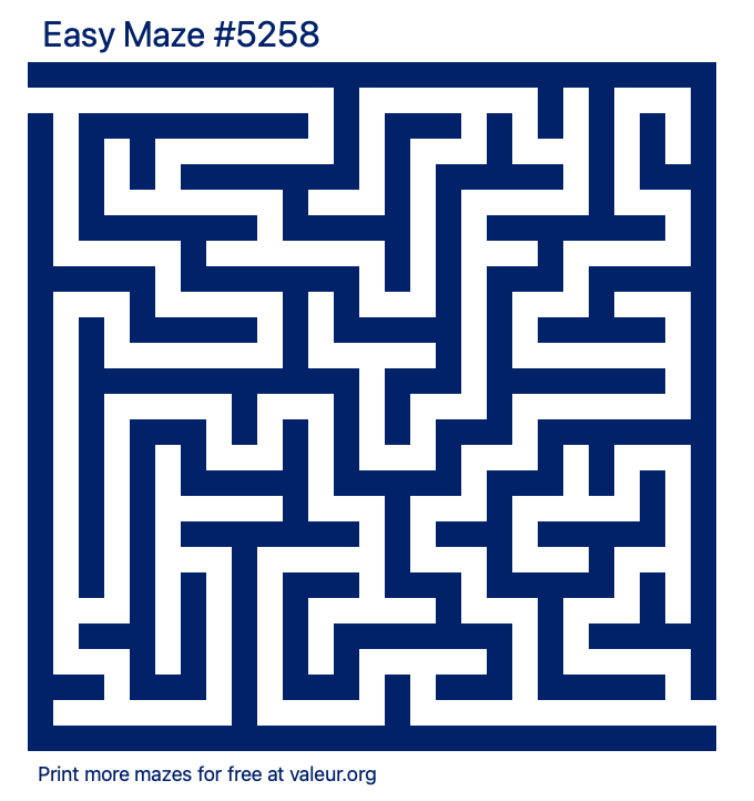 Free Printable Easy Maze number 5258