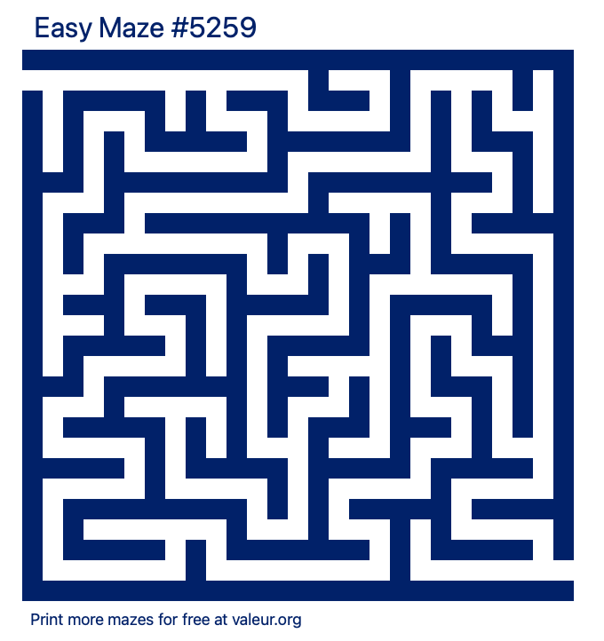 Free Printable Easy Maze number 5259