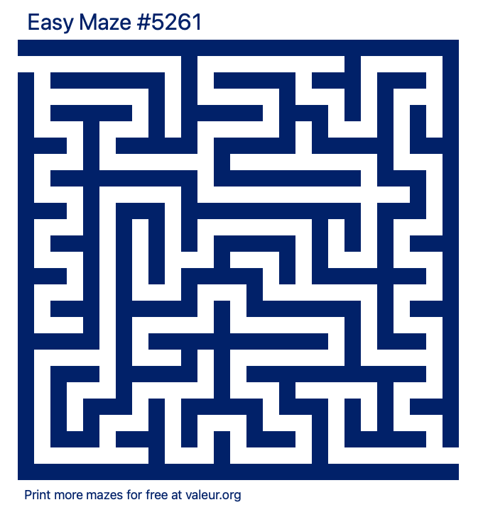 Free Printable Easy Maze number 5261