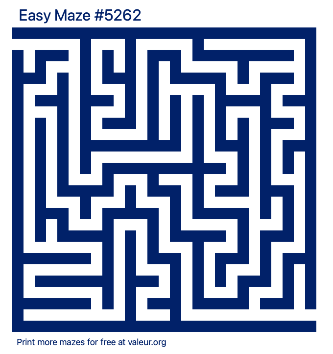 Free Printable Easy Maze number 5262