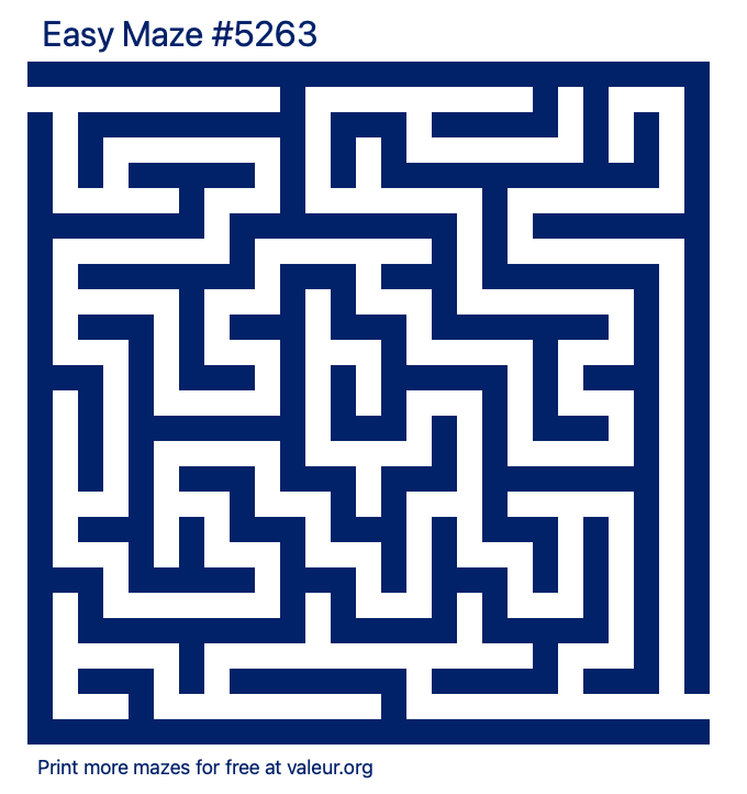 Free Printable Easy Maze number 5263