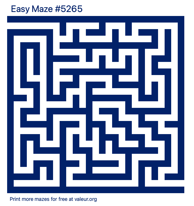 Free Printable Easy Maze number 5265