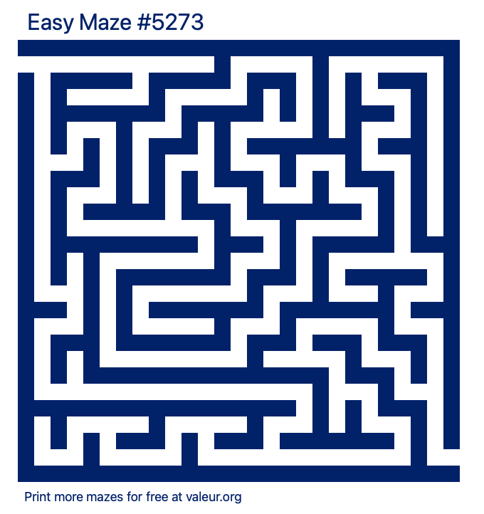 Free Printable Easy Maze number 5273