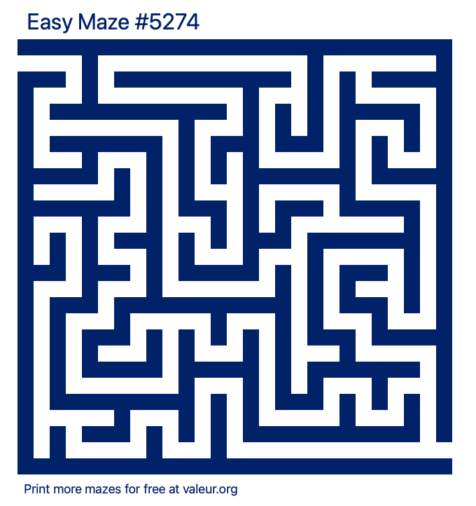 Free Printable Easy Maze number 5274