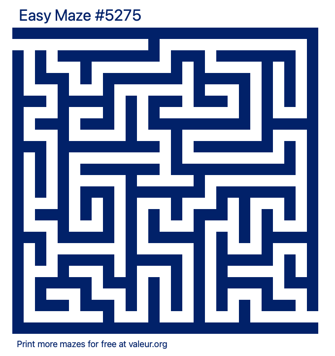 Free Printable Easy Maze number 5275