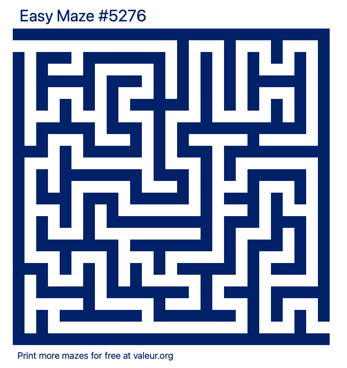 Free Printable Easy Maze number 5276