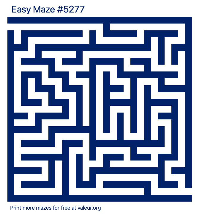 Free Printable Easy Maze number 5277