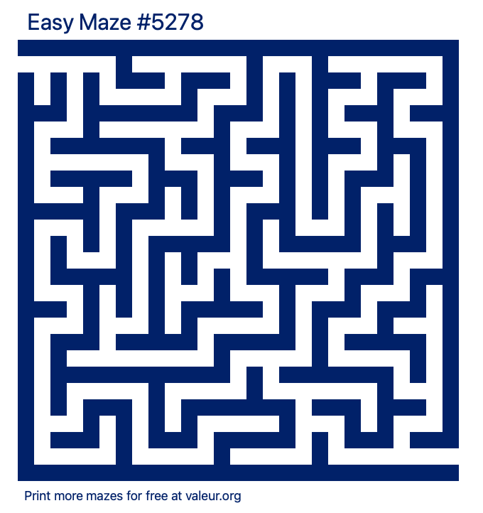 Free Printable Easy Maze number 5278