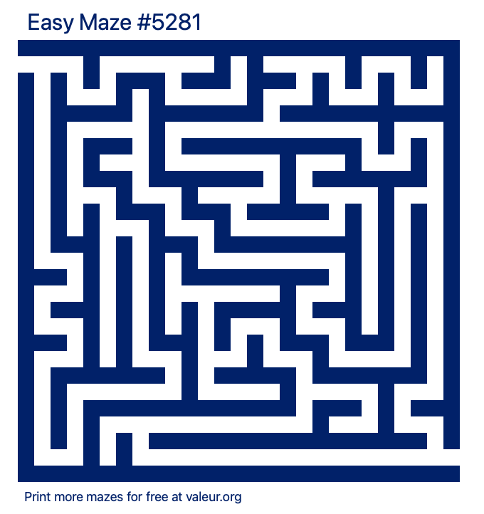 Free Printable Easy Maze number 5281