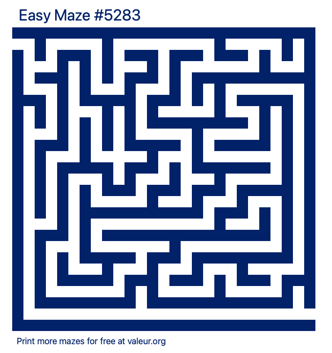 Free Printable Easy Maze number 5283