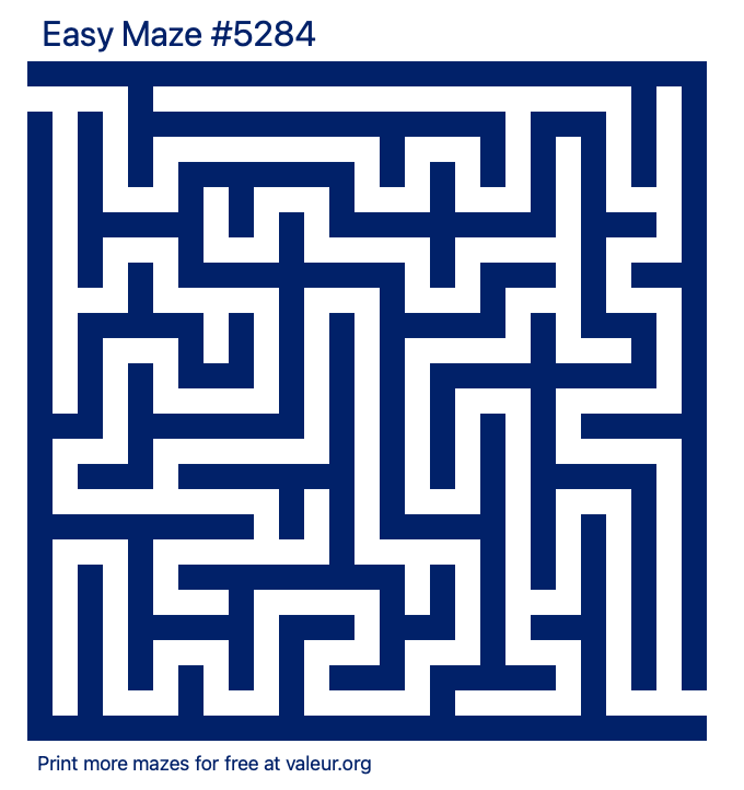 Free Printable Easy Maze number 5284