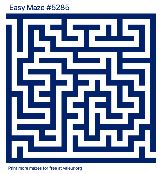 Free Printable Easy Maze number 5285