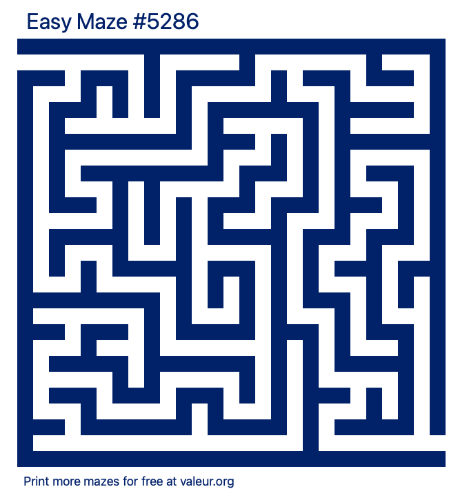 Free Printable Easy Maze number 5286