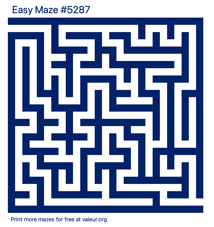 Free Printable Easy Maze number 5287