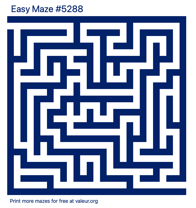 Free Printable Easy Maze number 5288