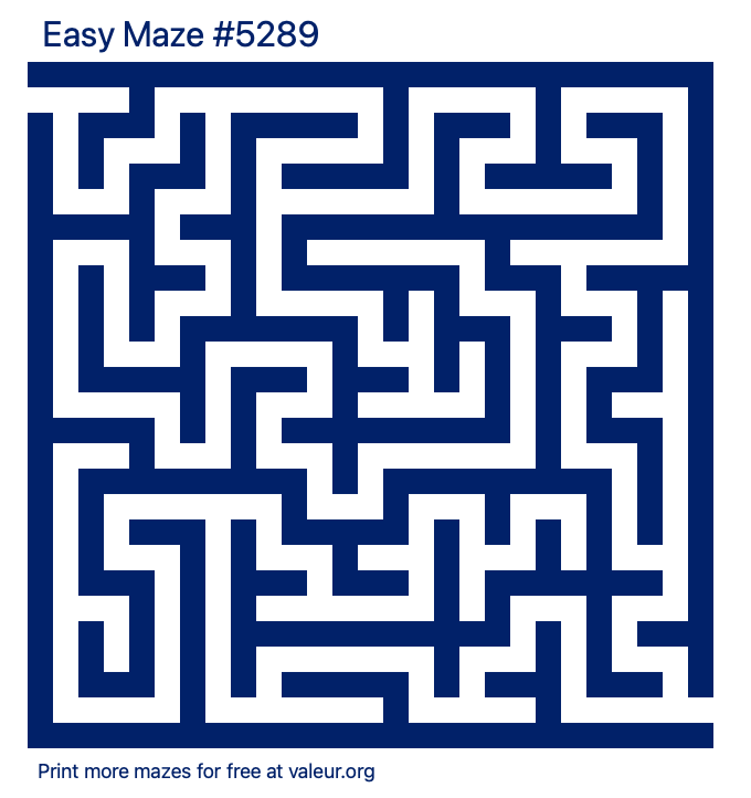 Free Printable Easy Maze number 5289