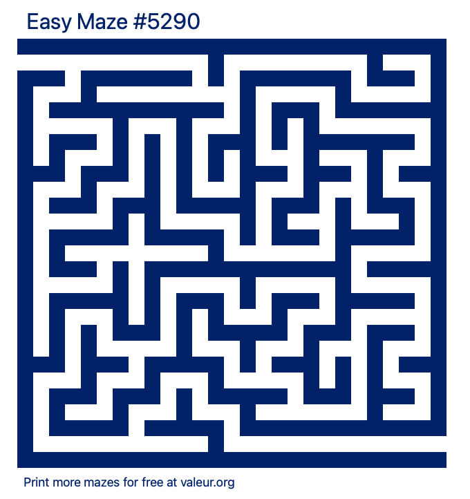 Free Printable Easy Maze number 5290