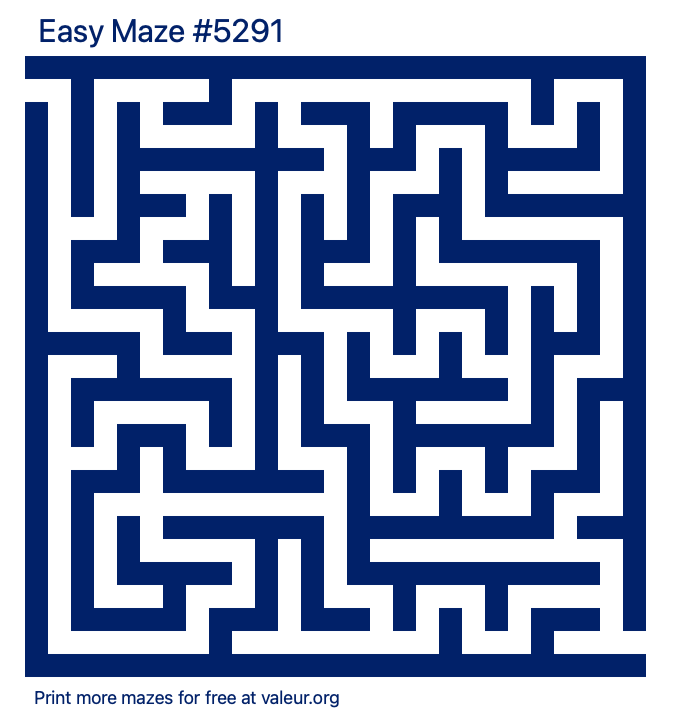 Free Printable Easy Maze number 5291