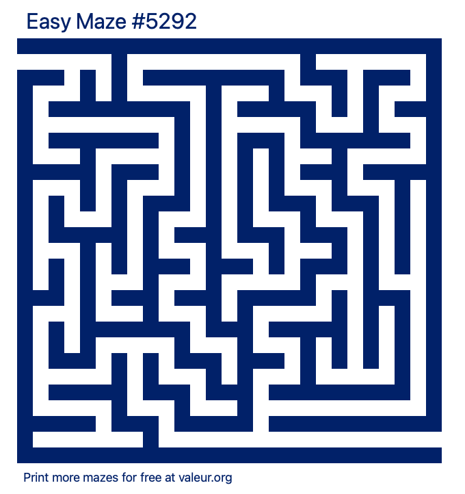 Free Printable Easy Maze number 5292