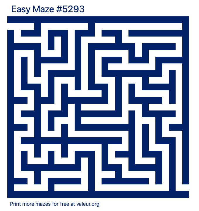 Free Printable Easy Maze number 5293