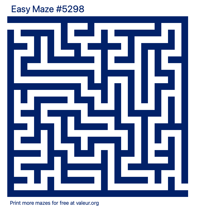 Free Printable Easy Maze number 5298