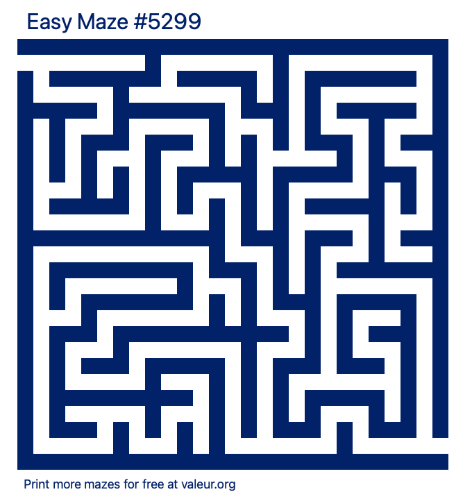 Free Printable Easy Maze number 5299