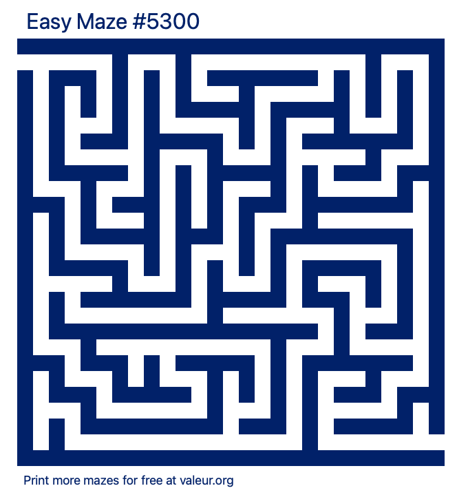 Free Printable Easy Maze number 5300