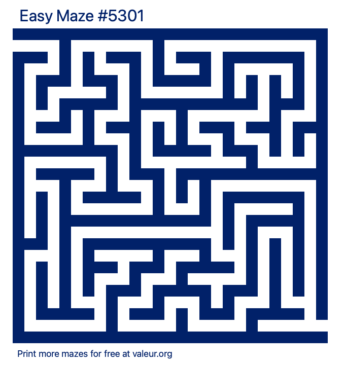 Free Printable Easy Maze number 5301