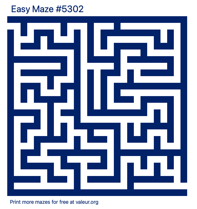 Free Printable Easy Maze number 5302