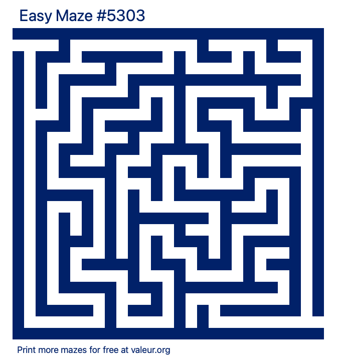 Free Printable Easy Maze number 5303