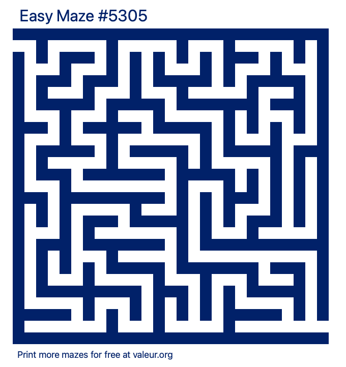 Free Printable Easy Maze number 5305