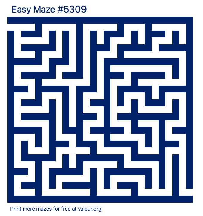 Free Printable Easy Maze number 5309