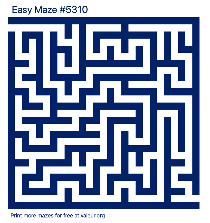 Free Printable Easy Maze number 5310