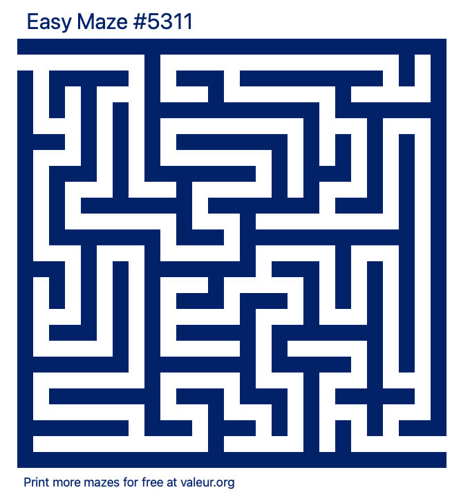 Free Printable Easy Maze number 5311