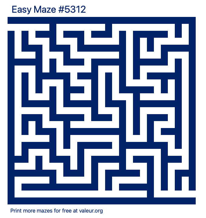 Free Printable Easy Maze number 5312