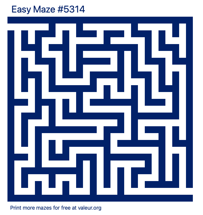 Free Printable Easy Maze number 5314