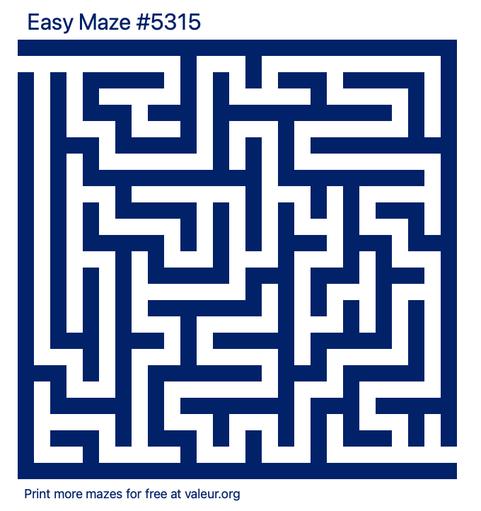 Free Printable Easy Maze number 5315