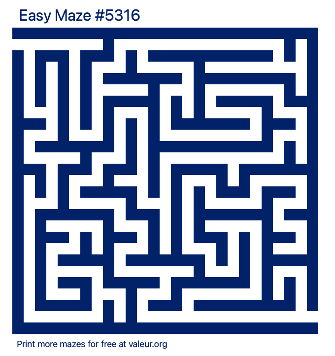 Free Printable Easy Maze number 5316